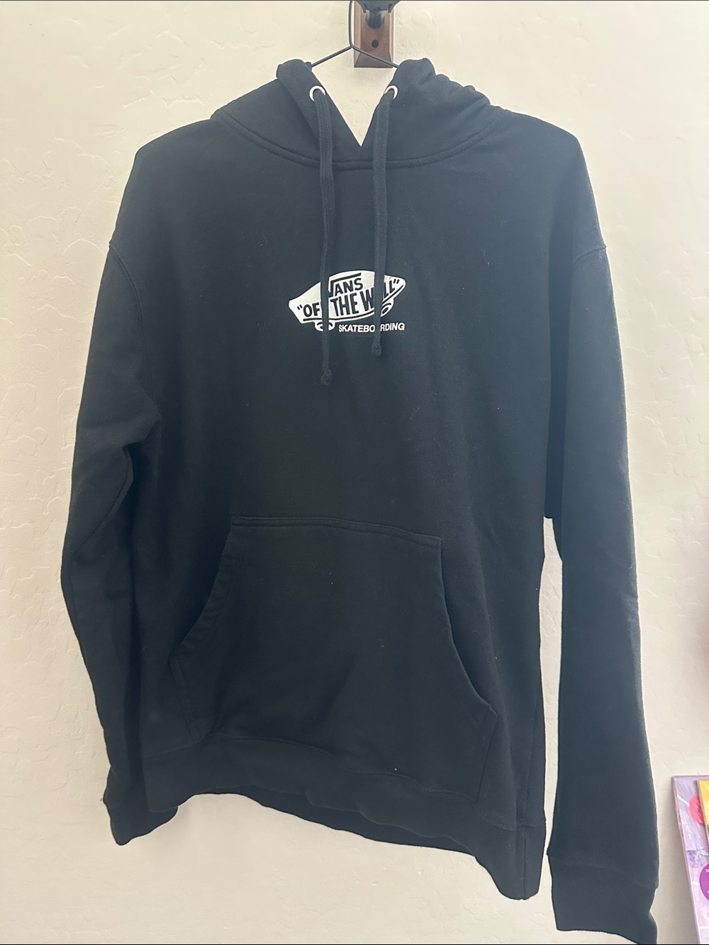 Vans Black Hoodie with White Logo - Men's Pullover